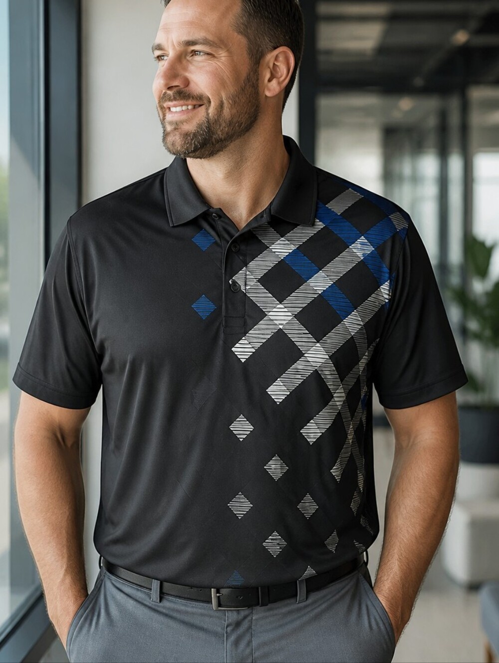 Men's XXl/2X FILA SPORT GOLF Athletic-Fit Pro Core Performance Polo Shirt Black